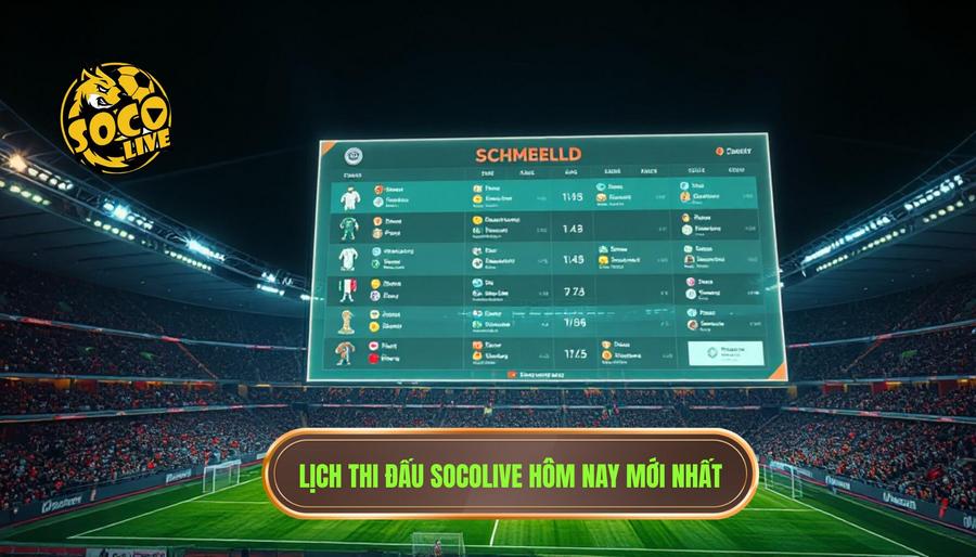 Bảng tổng hợp lịch thi đấu Socolive hôm nay (Tham khảo)